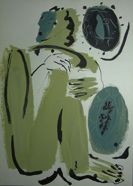 IVAN GRABKO <br>Figure with a plate<br> 30x72 cm