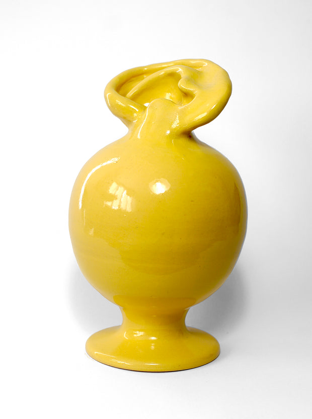 WAONE INTERESNY KAZKI <br>Yellow Crackle Ear Vase <br> 18x12x12 cm
