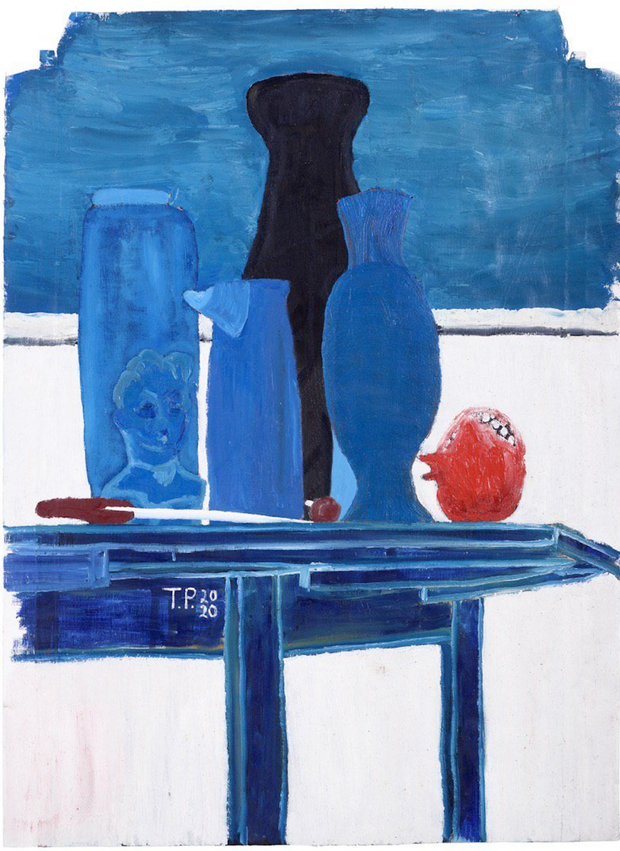 TIMUR POSTOVYI <br> Blue Still Life with Young Lenin Head<br>75х96 cm